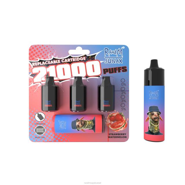 RandM Sunax 21000 جراب التحكم في تدفق الهواء، جهاز vape قابل للاستبدال، قطعة واحدة ستروبيري بطيخ BFTJ271 RandM Vape Kuwait