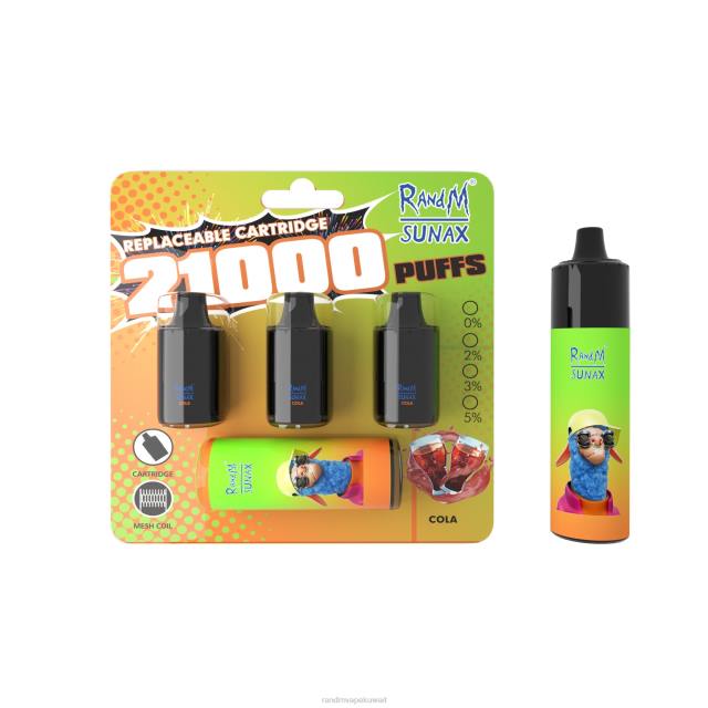 RandM Sunax 21000 جراب التحكم في تدفق الهواء، جهاز vape قابل للاستبدال، قطعة واحدة الكولا BFTJ276 RandM Vape Sale
