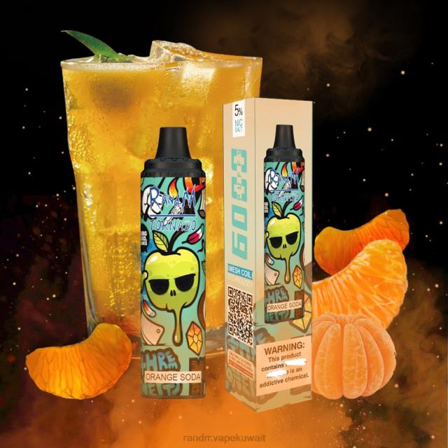 RandM Tornado جهاز 6000 جهاز التحكم في تدفق الهواء 1 قطعة صودا برتقال BFTJ287 RandM Vape Shop
