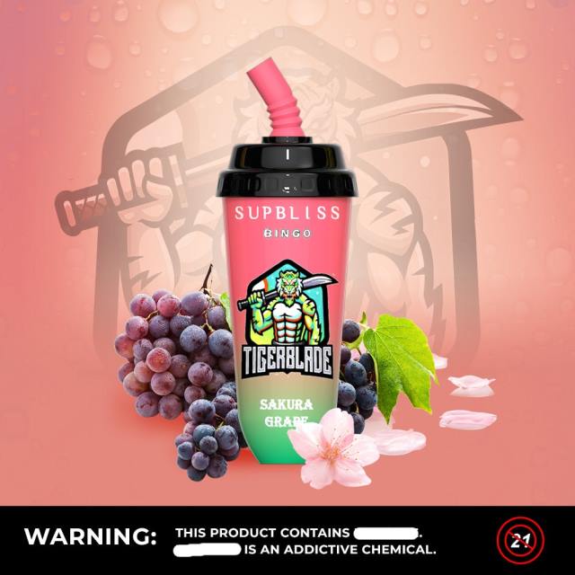 RandM Supbliss Bingo جهاز 8000 فيب بود 1 قطعة عنب ساكورا BFTJ261 RandM Vape Kuwait