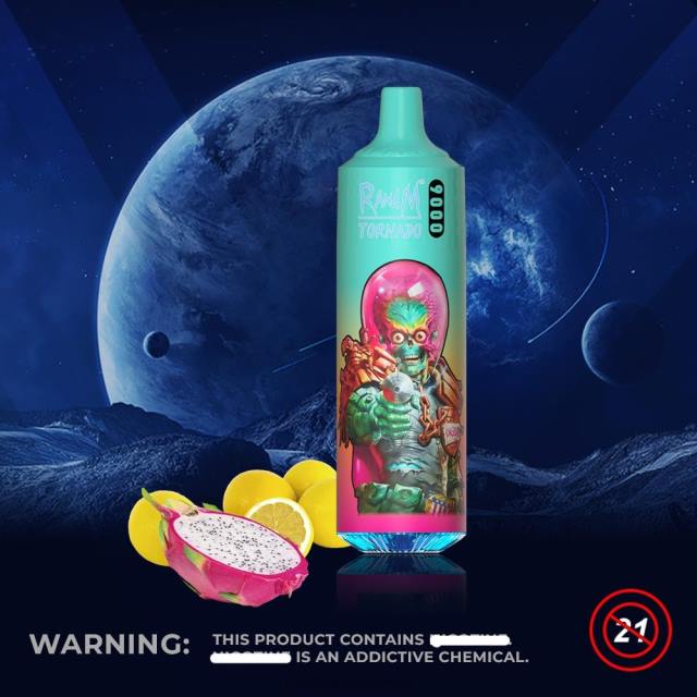 RandM Tornado 9000 جهاز vape pod 1 قطعة الإصدار 1 عصير الليمون الوردي BFTJ132 RandM Tornado Kuwait