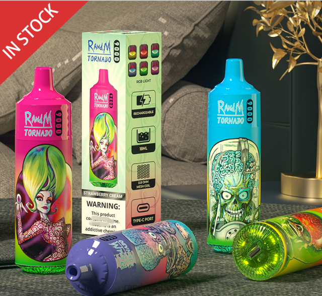 RandM Tornado 9000 جهاز vape pod 1 قطعة الإصدار 1 الجليد الأزرق BFTJ138 RandM Vape Online