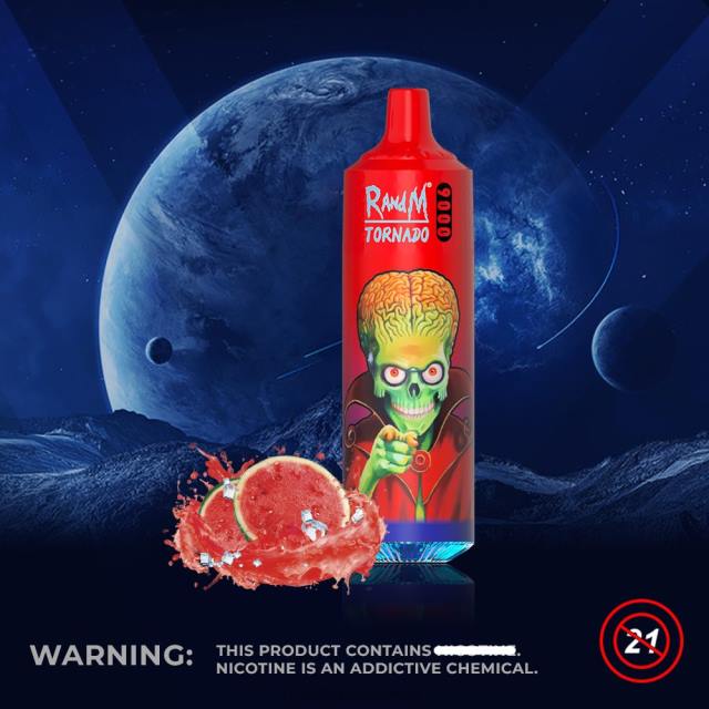 RandM Tornado 9000 جهاز vape pod 1 قطعة الإصدار 2 جليد بطيخ نحاسي BFTJ147 RandM Vape Shop
