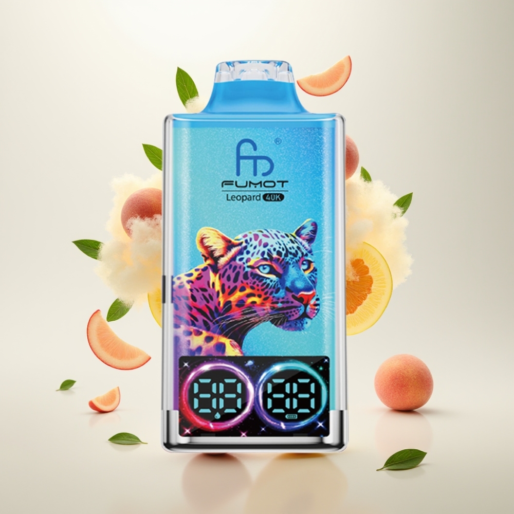 فوموت ليوبارد Fumot Leopard 40000 نيكوتين 5% بطارية 700mAh شحن Type-C بنكهة الخوخ والمانجو والأناناس