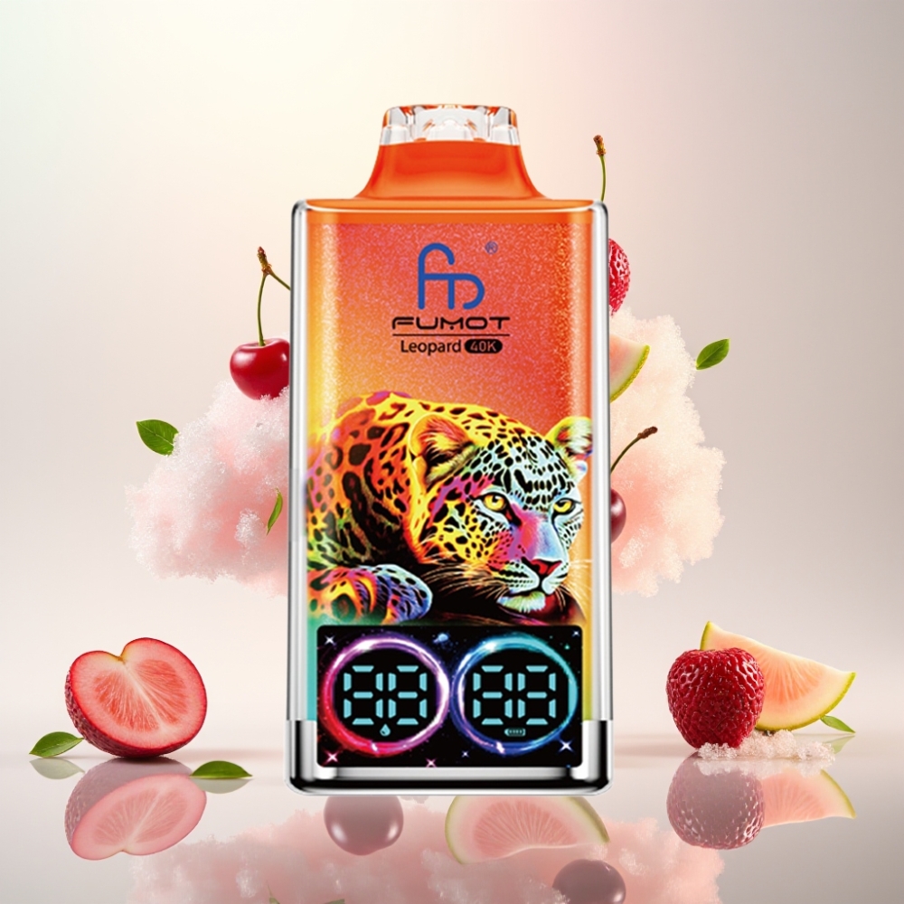 فوموت ليوبارد Fumot Leopard 40000 بخاخ قابل للتخلص منه، كرز ثلج، 5% نيكوتين، شحن Type-C