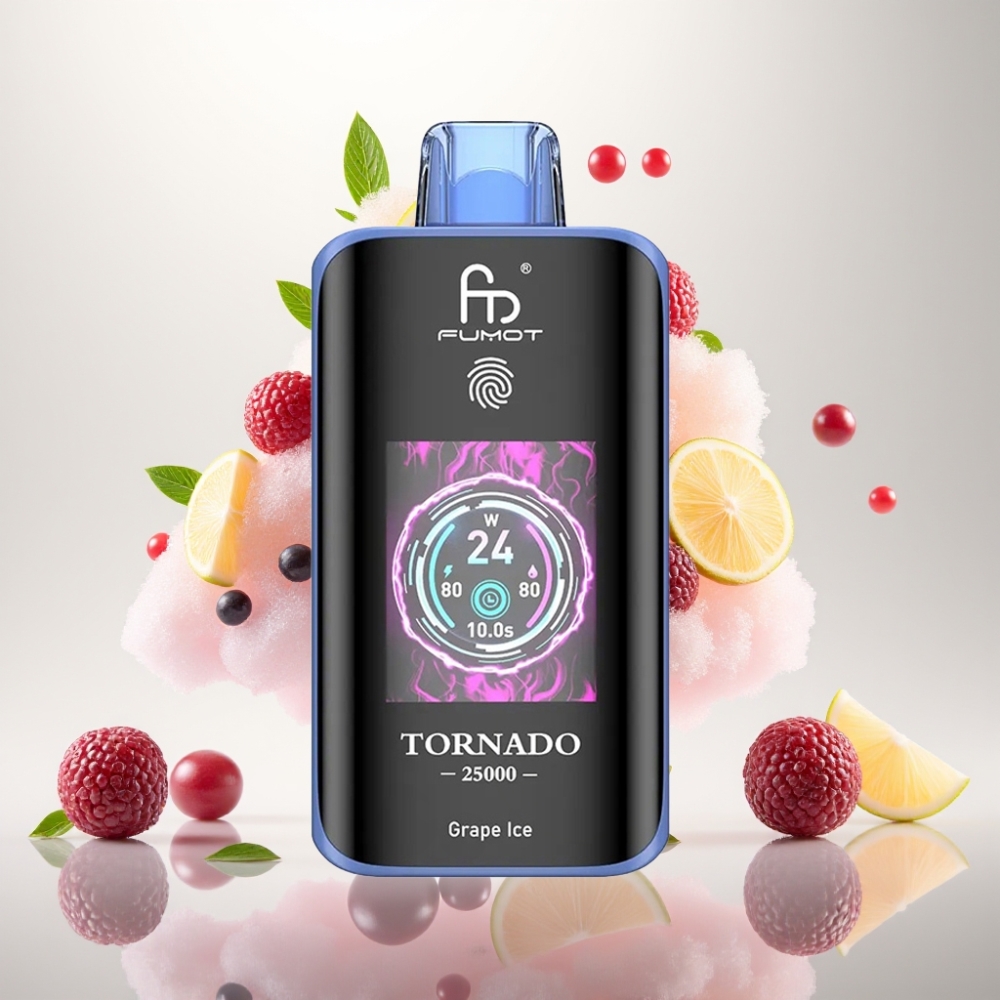 فوموت تورنادو Fumot Tornado 25000 نَفخة شاشة HD 700 مللي أمبير عنب جليدي