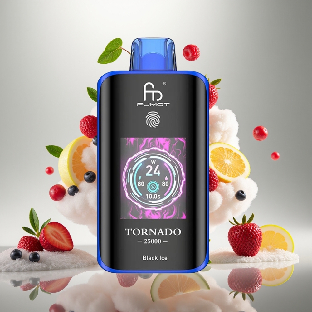 فوموت تورنادو Fumot Tornado 25000 نَفخة شاشة HD بطارية 700mAh أسود جليدي