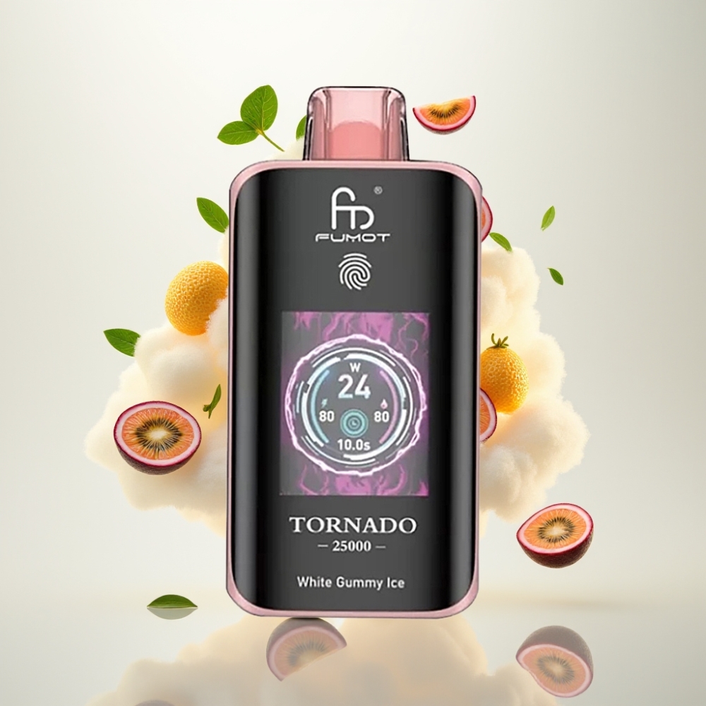 فوموت تورنادو Fumot Tornado 25000 نَفخة شاشة HD بطارية 700mAh كيوي/جوافة/فاكهة العاطفة