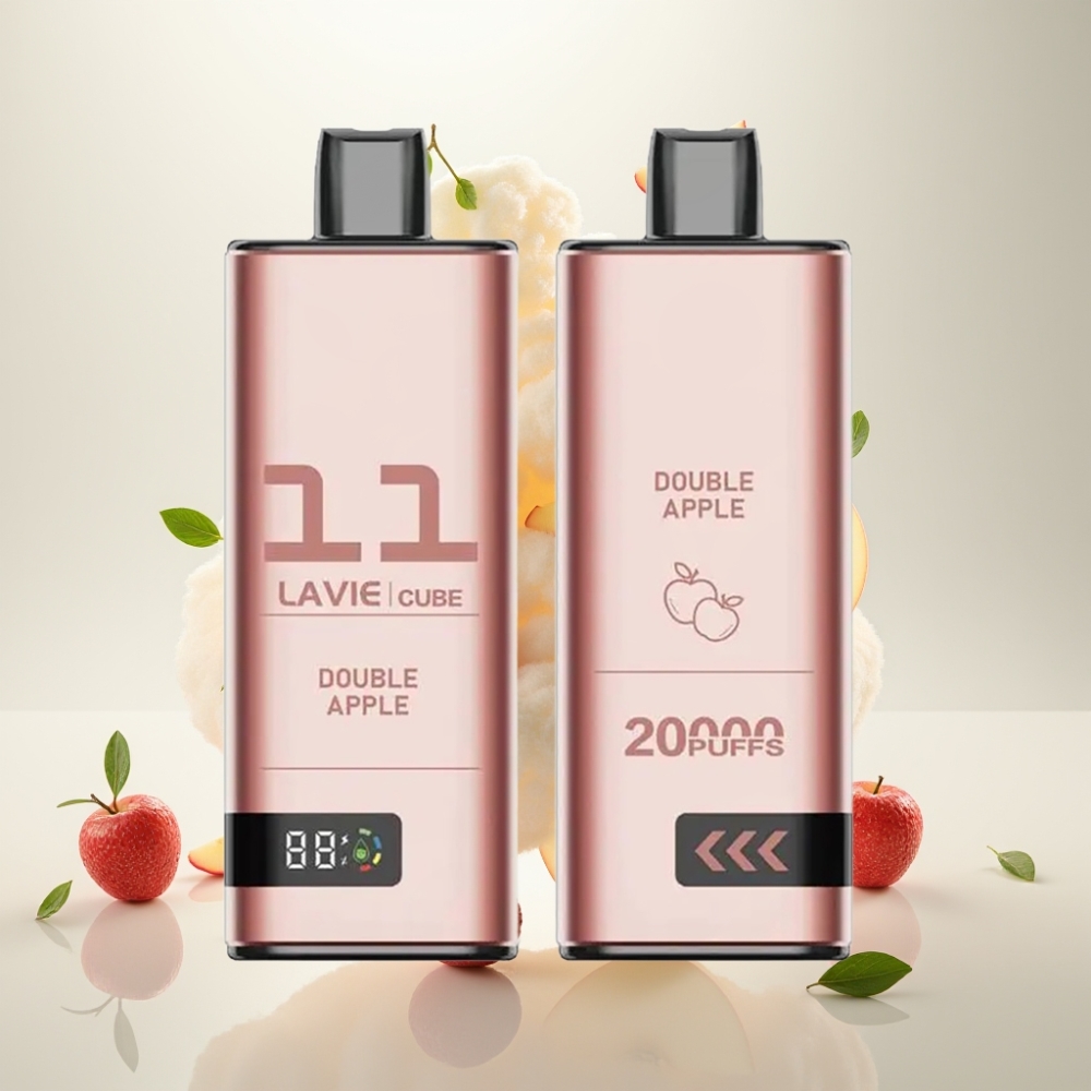 لافي كيوب Lavie Cube 20000 نفخة تبخير نكهة التفاح المزدوج - 28مل، 5% نيكوتين