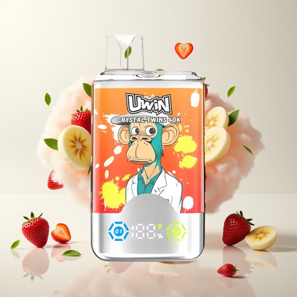 يوين كريستال توينز UWIN Crystal Twins 40000 نَفخة - فراولة موز