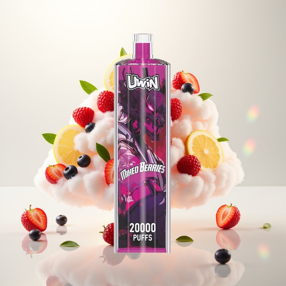 يوين شيشة كريستال Uwin Shisha Hookah Crystal 20000 نفخة - توت مشكل (0%، 2%، 3%، 5% نيكوتين)