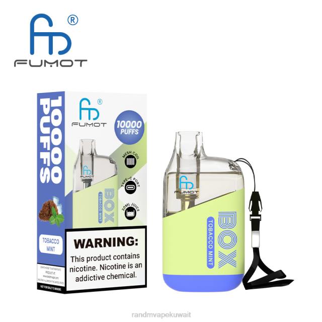Fumot Original RandM Tornado Box 10000 جهاز التحكم في تدفق الهواء 1 قطعة نعناع التبغ BFTJ101 RandM Vape Kuwait