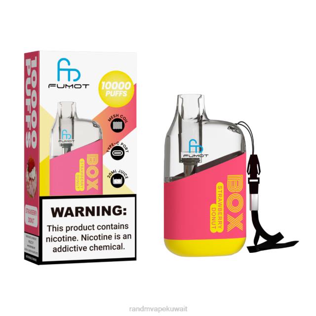 Fumot Original RandM Tornado Box 10000 جهاز التحكم في تدفق الهواء 1 قطعة دونات الفراولة BFTJ94 RandM Disposable Vape