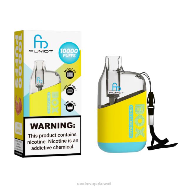 Fumot Original RandM Tornado Box 10000 جهاز التحكم في تدفق الهواء 1 قطعة عصير الليمون الوردي BFTJ96 RandM Vape Sale