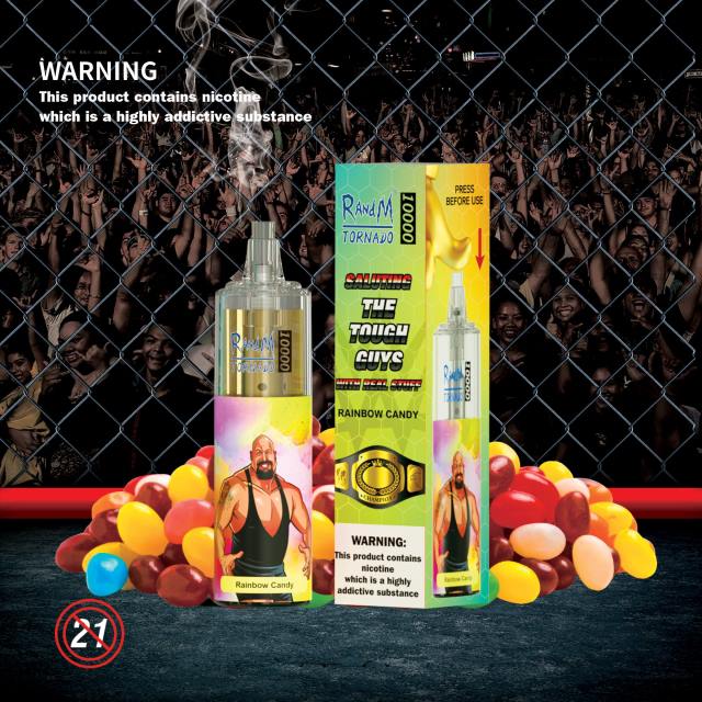 RandM Tornado 10000 جهاز التحكم في تدفق الهواء 1 قطعة حلوى قوس قزح BFTJ116 RandM Vape Sale