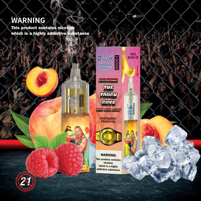 RandM Tornado 10000 جهاز التحكم في تدفق الهواء 1 قطعة جليد التوت والخوخ BFTJ119 RandM Vape Buy Online