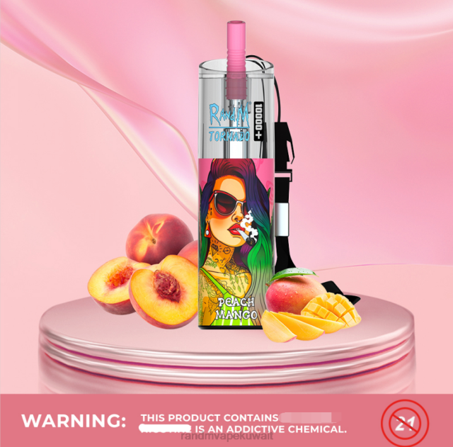 RandM Tornado 10000 جهاز vape للتحكم في تدفق الهواء 1 قطعة مانجو خوخ BFTJ85 RandM Best Flavors