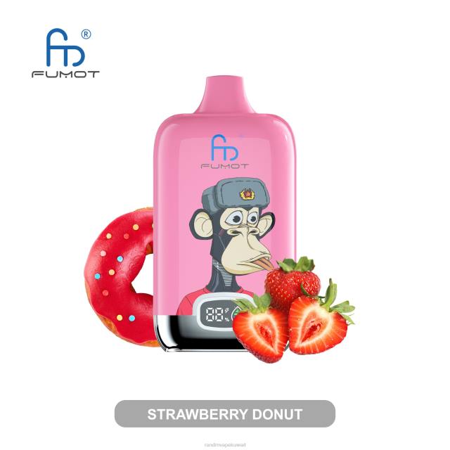 Fumot Original RandM Digital Box جهاز vape ببطارية 12000 وشاشة سائلة دونات الفراولة BFTJ14 RandM Disposable Vape