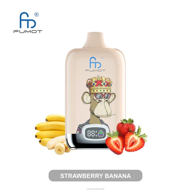 Fumot Original RandM Digital Box جهاز vape ببطارية 12000 وشاشة سائلة دونات الفراولة BFTJ14 RandM Disposable Vape