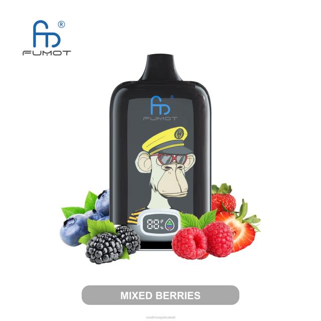 Fumot Original RandM Digital Box جهاز vape ببطارية 12000 وشاشة سائلة دونات الفراولة BFTJ14 RandM Disposable Vape