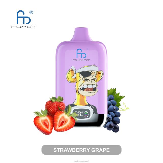 Fumot Original RandM Digital Box جهاز vape ببطارية 12000 وشاشة سائلة عنب فراولة BFTJ15 RandM Best Flavors
