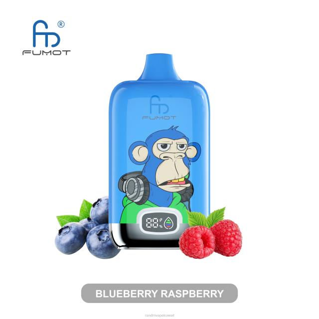 Fumot Original RandM Digital Box جهاز vape ببطارية 12000 وشاشة سائلة توت العليق BFTJ4 RandM Disposable Vape