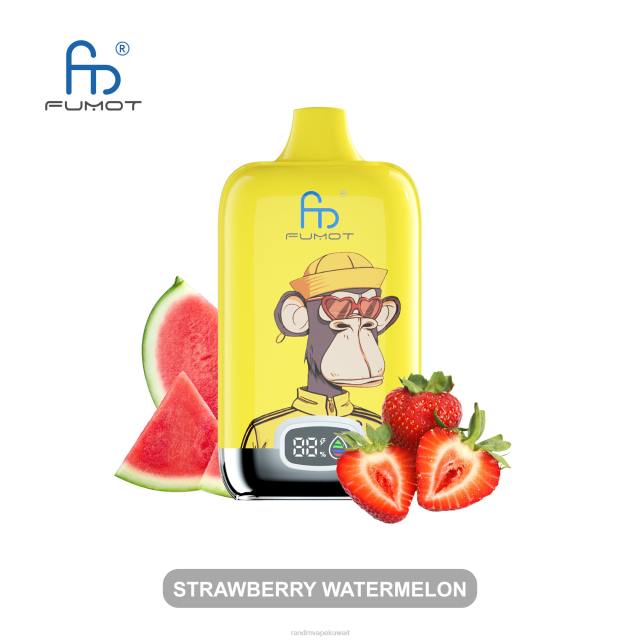 Fumot Original RandM Digital Box جهاز vape ببطارية 12000 وشاشة سائلة الفراولة والبطيخ BFTJ5 RandM Best Flavors