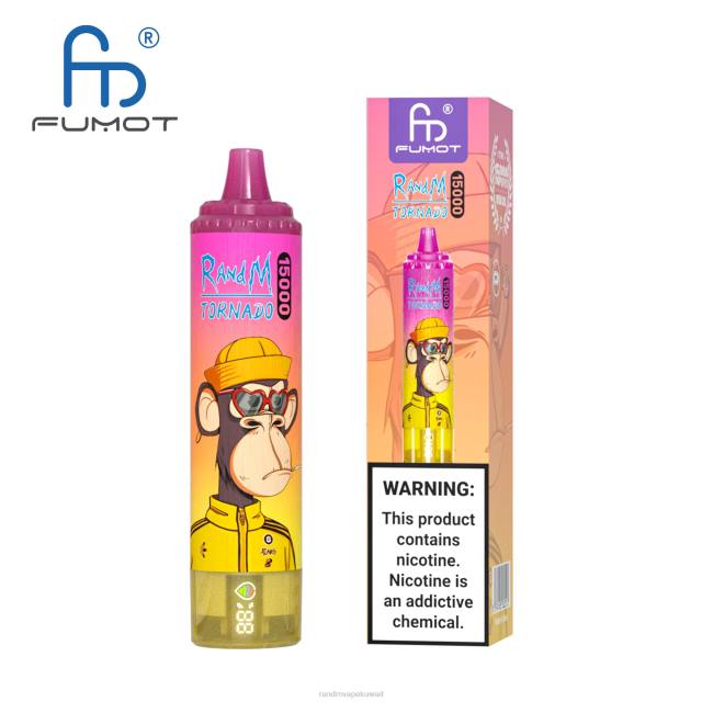 Fumot RandM Tornado جهاز 15000 فيب بالبطارية وشاشة العرض الاصدار 2 الكرز الأزرق BFTJ45 RandM Best Flavors