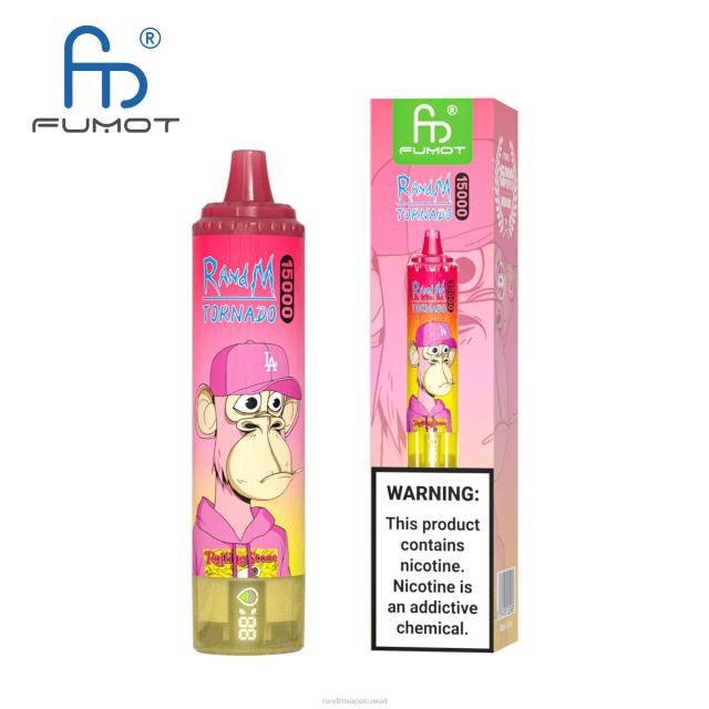 Fumot RandM Tornado جهاز 15000 فيب بالبطارية وشاشة العرض الاصدار 2 الكرز الأزرق BFTJ45 RandM Best Flavors