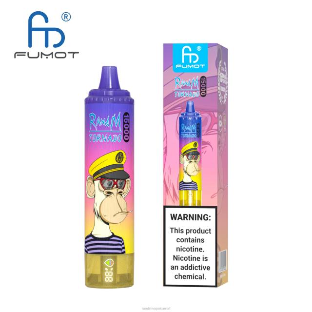 Fumot RandM Tornado جهاز 15000 فيب بالبطارية وشاشة العرض الاصدار 2 الكرز الأزرق BFTJ45 RandM Best Flavors