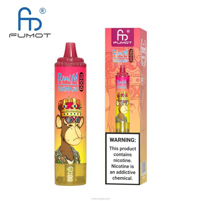 Fumot RandM Tornado جهاز 15000 فيب بالبطارية وشاشة العرض الاصدار 2 الكرز الأزرق BFTJ45 RandM Best Flavors