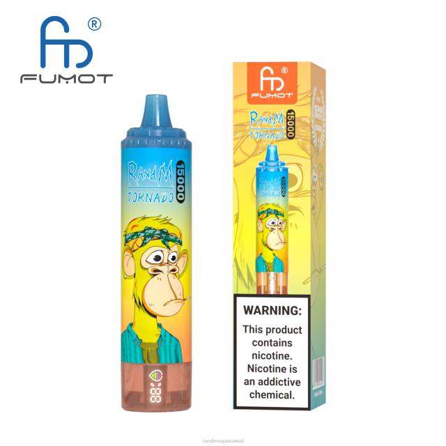 Fumot RandM Tornado جهاز 15000 فيب بالبطارية وشاشة العرض الاصدار 2 الكرز الأزرق BFTJ45 RandM Best Flavors