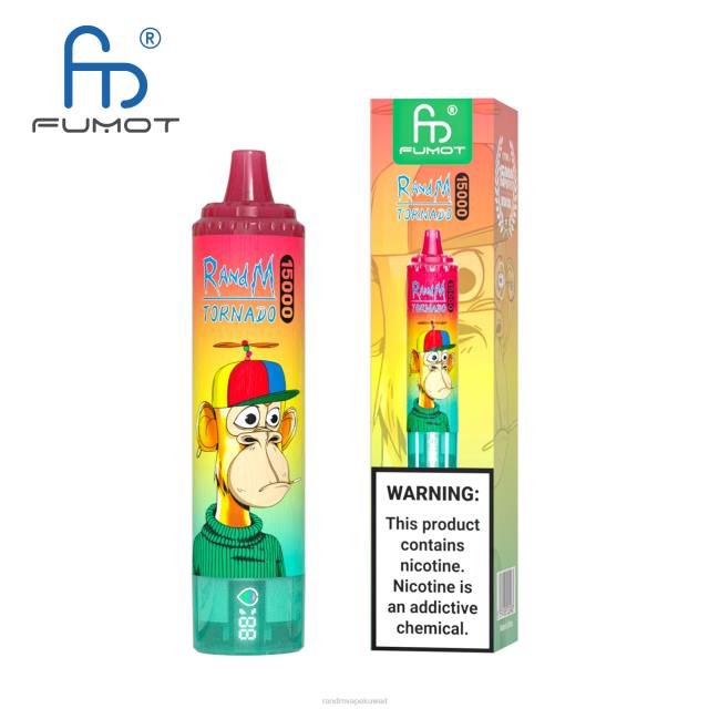 Fumot RandM Tornado جهاز 15000 فيب بالبطارية وشاشة العرض الاصدار 2 الكرز الأزرق BFTJ45 RandM Best Flavors