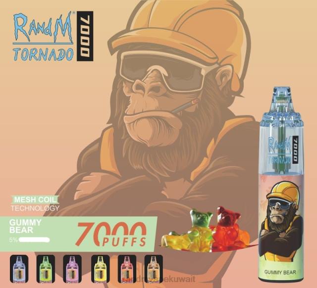 RandM Tornado 7000 جهاز التحكم في تدفق الهواء 1 قطعة حلوى الدب المضغية BFTJ168 RandM Vape Online