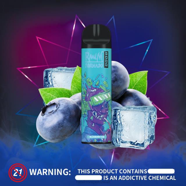 RandM Tornado جهاز vape للتحكم في تدفق الهواء 8000 قطعة واحدة حامض التفاح BFTJ240 RandM Tornado Store