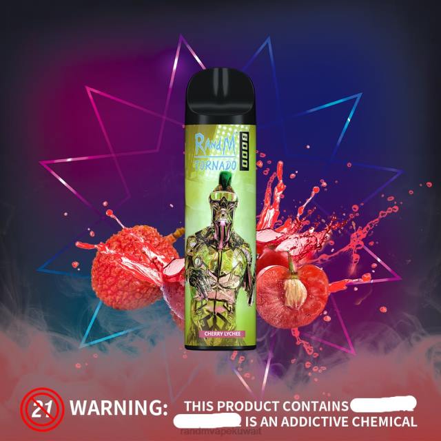 RandM Tornado جهاز vape للتحكم في تدفق الهواء 8000 قطعة واحدة حامض التفاح BFTJ240 RandM Tornado Store