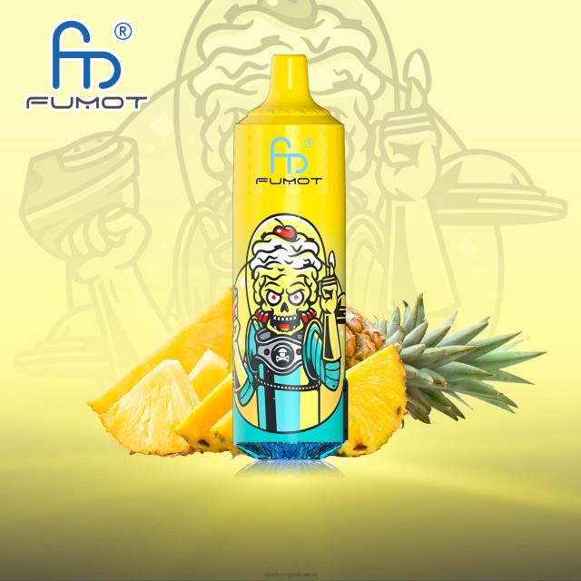 Fumot RandM Tornado جهاز 9000 برو فيب بالبطارية وشاشة العرض الاصدار 1 أناناس BFTJ194 RandM Disposable Vape