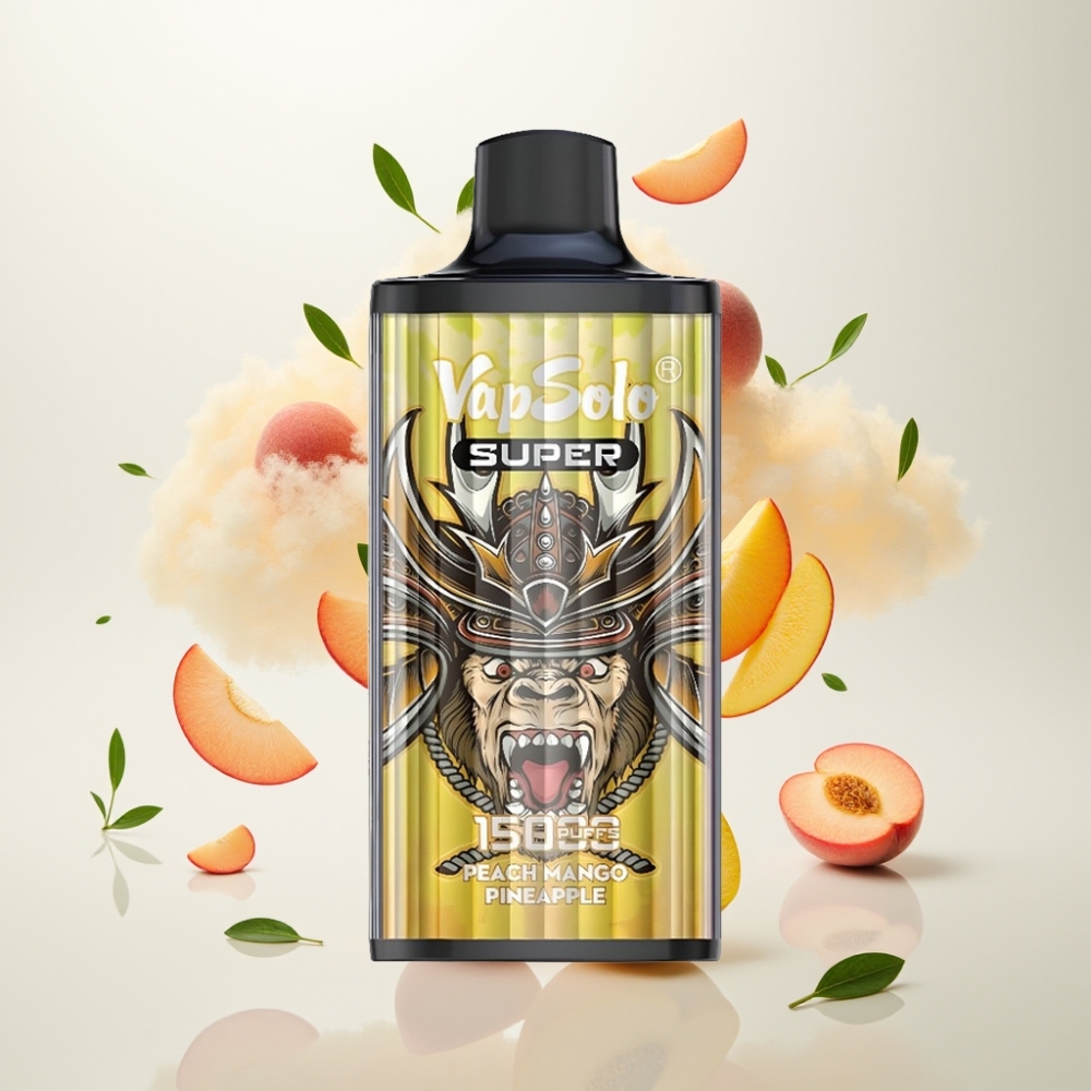 فابسولو سوبر Vapsolo Super 15000 نَفخة - خوخ مانجو أناناس - 40مل/20-50ملج/مل - شاحن Type-C