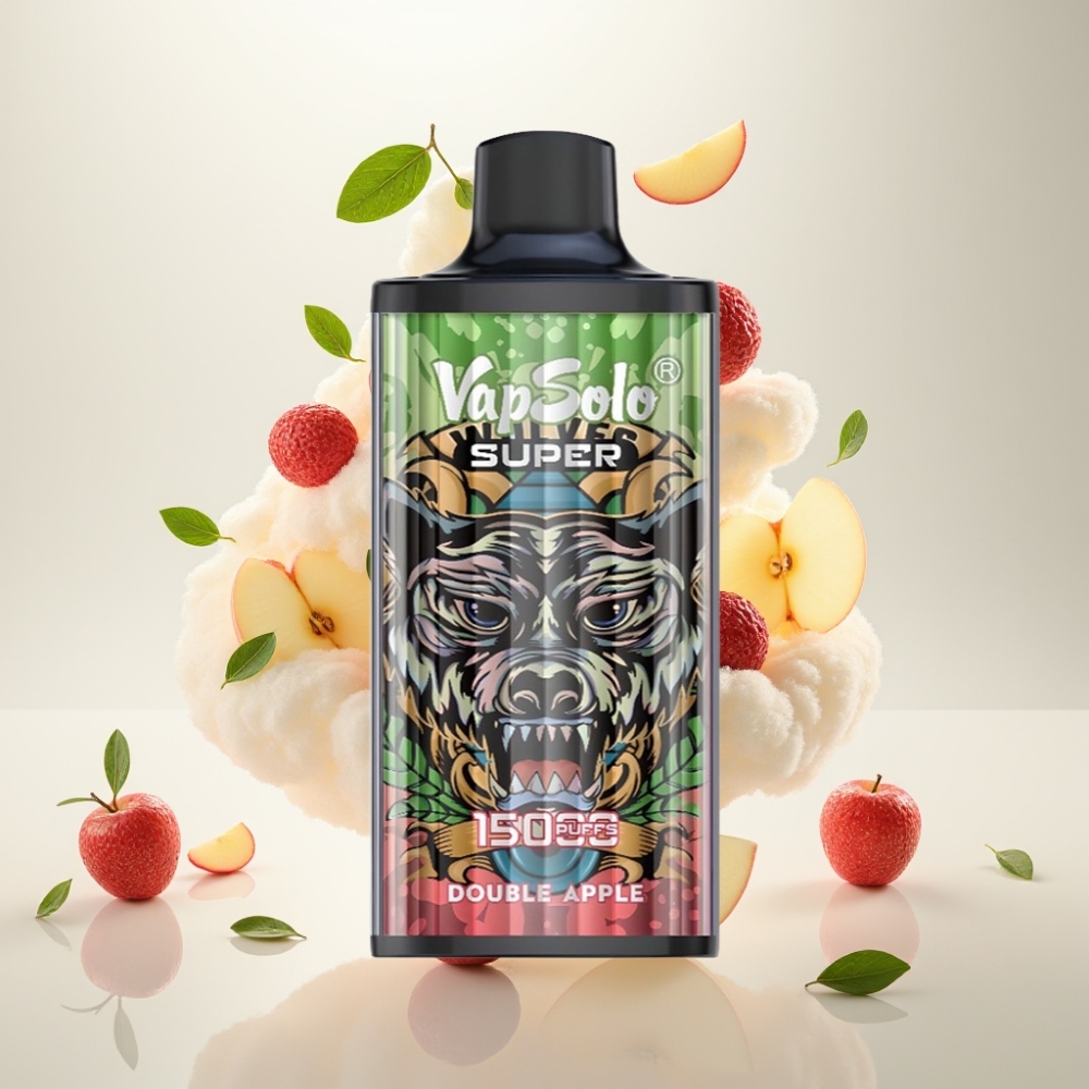 فابسولو سوبر Vapsolo Super 15000 نفخة - تفاح مزدوج - 40مل - 850ماه
