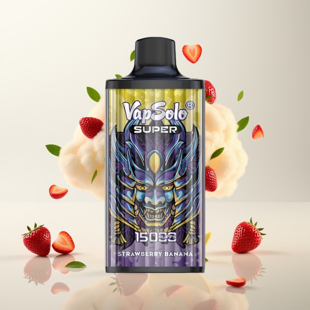 فابسولو سوبر Vapsolo Super 15000 نَفخة - فراولة موز، 40 مل، 850 مللي أمبير