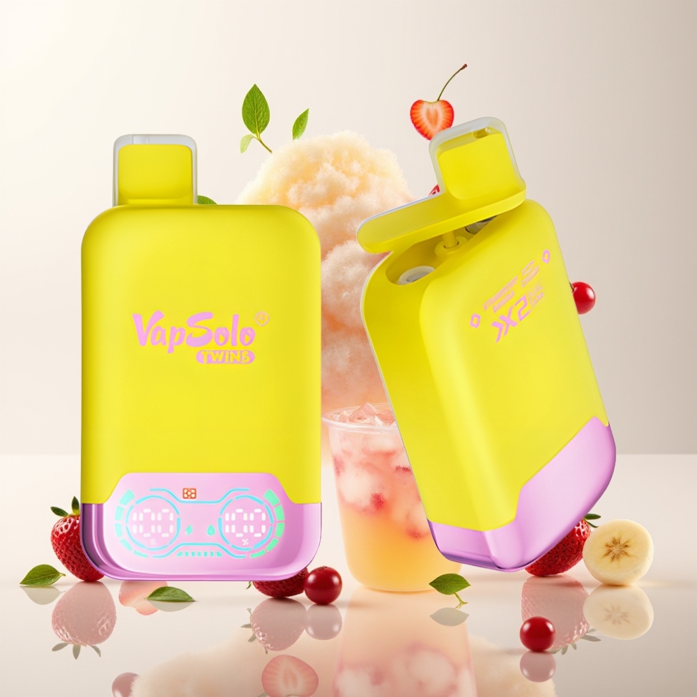 فابسولو توينز Vapsolo Twins 20000 نفخة - فراولة موز & كرز فوار - 40 مل، 20/50 مجم