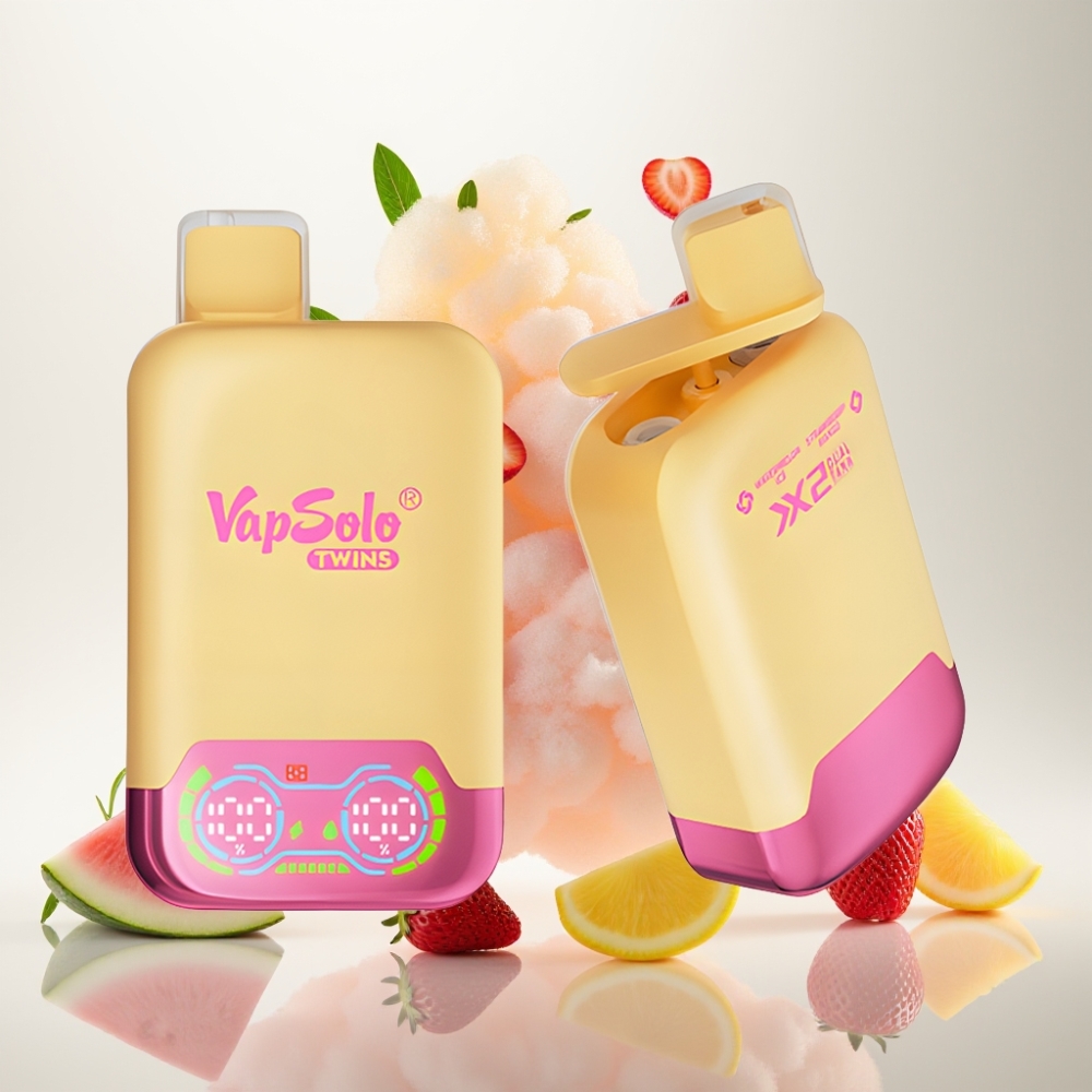 فابسولو توينز Vapsolo Twins 20000 بخار: بطيخ مثلج ومانجو فراولة، 40 مل، 20/50 ملغم