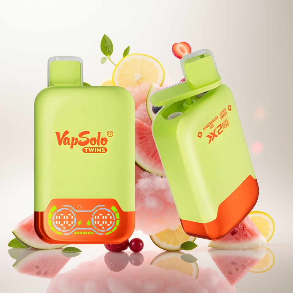 فابسولو توينز Vapsolo Twins 20000 نفخة بطيخ مثلج وتوت مشكل - 40 مل، 20/50 ملغ