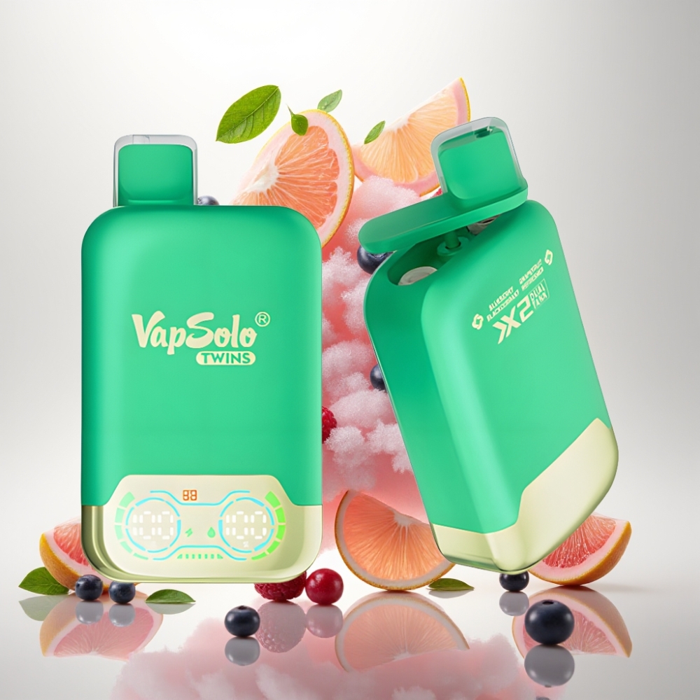 فابسولو توينز Vapsolo Twins 20000 نفخة - توت أزرق وعنب أسود وجريب فروت منعش