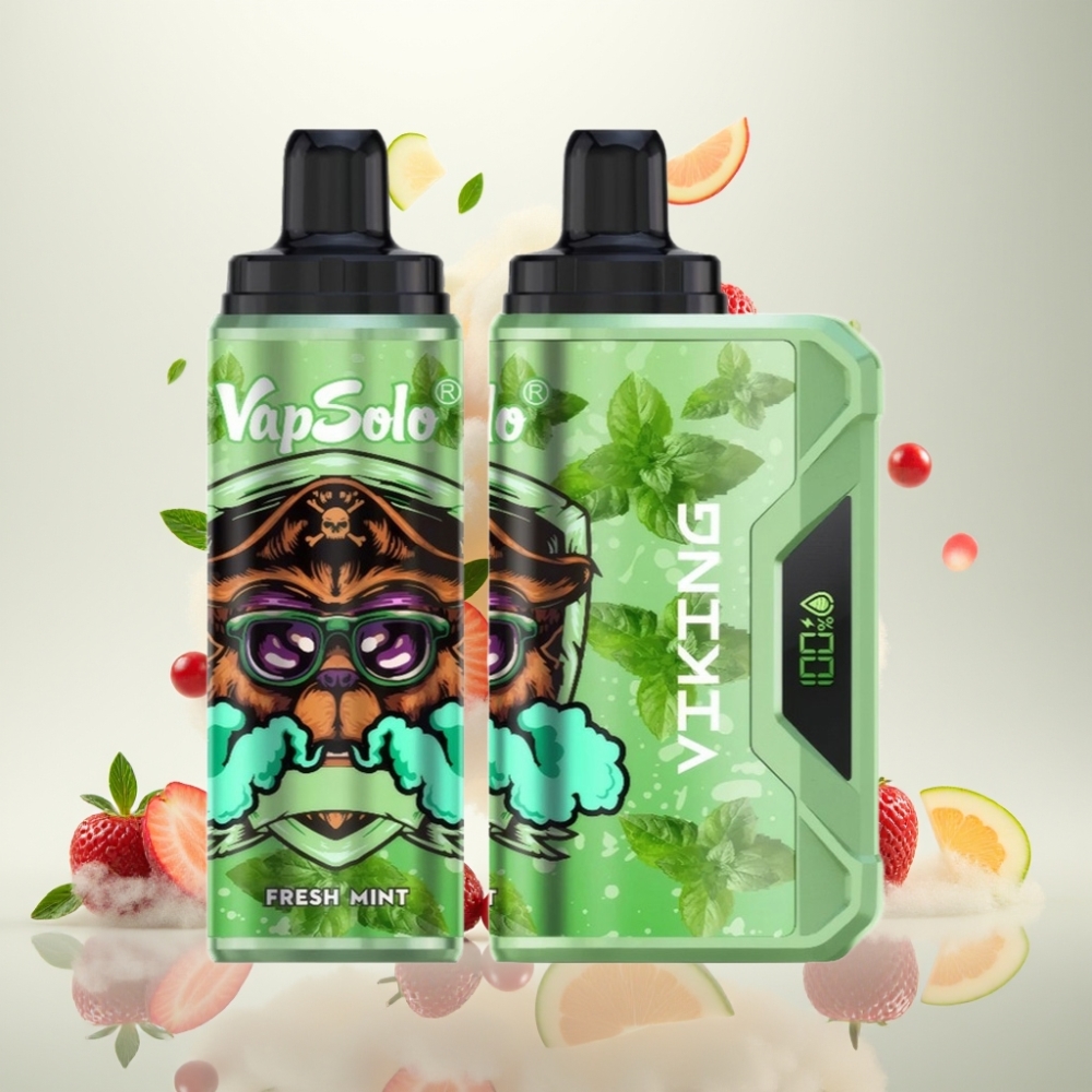 فابسولو فايكنج Vapsolo Viking 12000 نفخة (نعناع منعش) - شاشة عرض - شحن Type-C