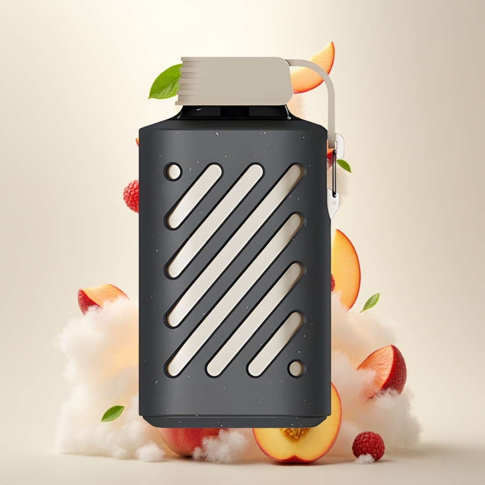 فوول جير Vozol Gear 10000 فايب قابل للتصريف بنكهة الخوخ والمانجو السلس، Vozol Gear 10000 نفخة، 20 مل سعة سائل، 50 ملجم/مل نيكوتين