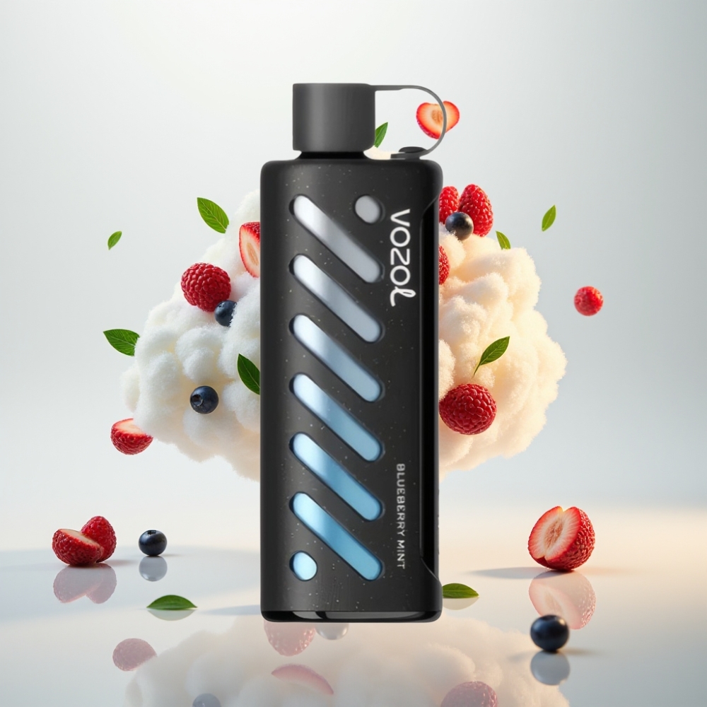 فوزول جير شيشة Vozol Gear Shisha 25000 نفخة - نعناع توت أزرق، 5ملغ/مل، 1000ملي أمبير