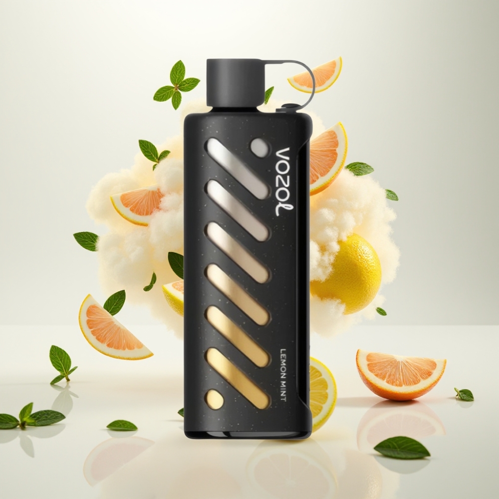 فوزول جير شيشة Vozol Gear Shisha 25000 نفخة بنكهة الليمون بالنعناع، 5ملغ/مل، 1000مللي أمبير