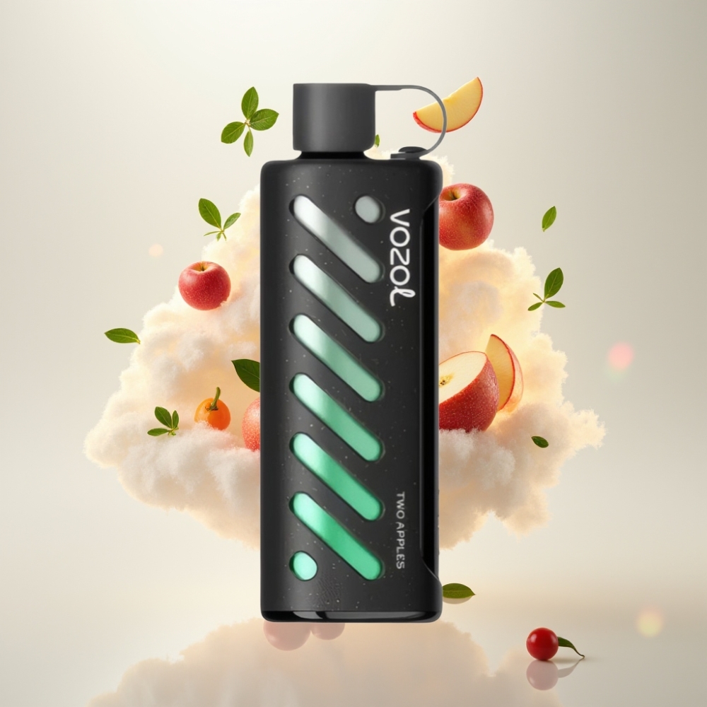 فوزول جير شيشة Vozol Gear Shisha 25000 نفخة - تفاحتين، 5ملغ/مل، 1000مAh، S.i.L.C تك