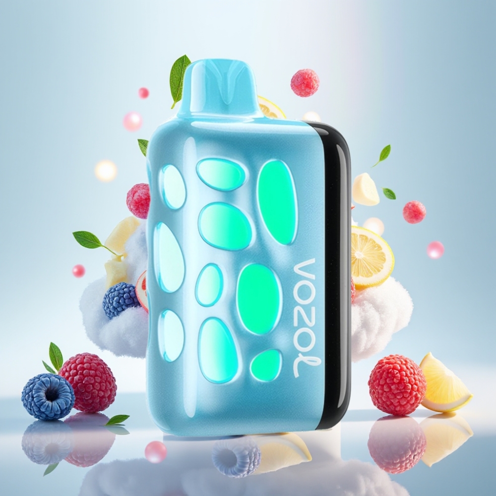 فوزول ريف Vozol Rave 40000 سيجارة إلكترونية - أزرق توت جليدي، شحن سريع، إضاءة راقصة